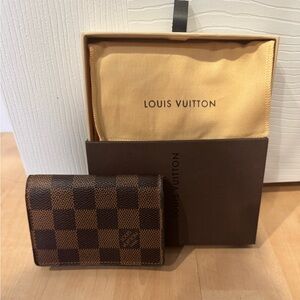 Authentic Louis Vuitton  Damier Ebene Pattern Card Holder- Pre Owned